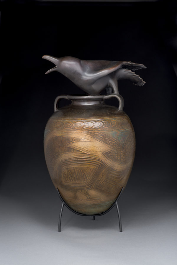 "Raven Jar with Incised Drawing" 10 of 12